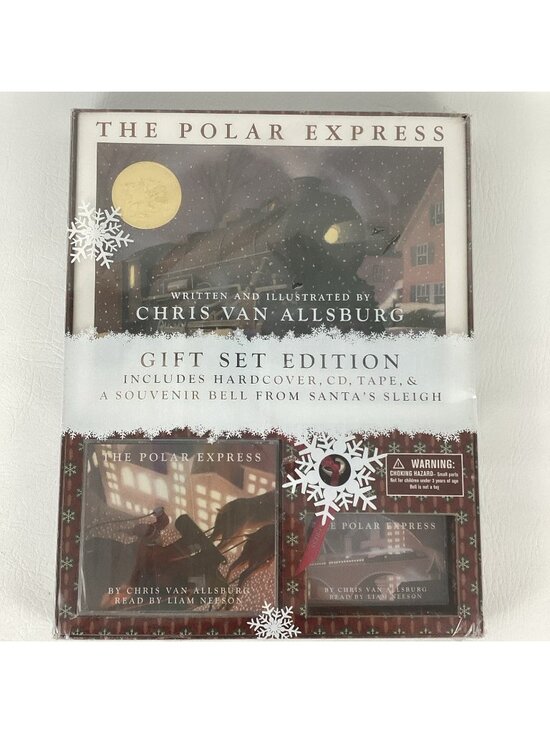 Other - The Polar Express Gift Set Edition Hardcover Book CD Tape Souvenir Sleigh Bell